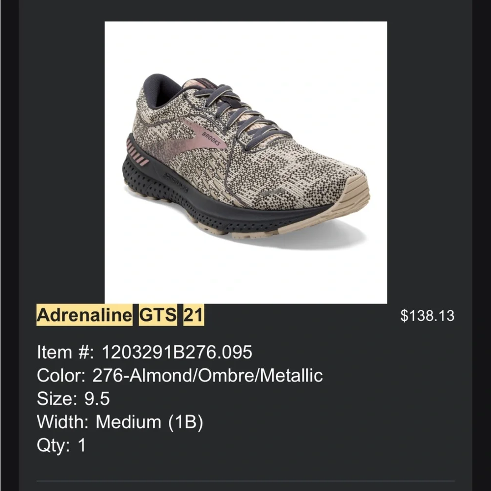 Brooks Women's Adrenaline GTS 21, size 9.5 - Picture 5 of 8